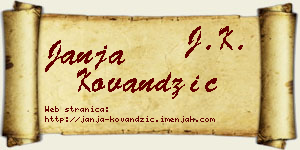 Janja Kovandžić vizit kartica